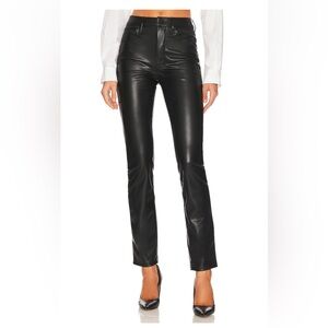 Mother Net Sustain The Dazzler Skimp Faux Leather Straight-leg Pants - Black NWT